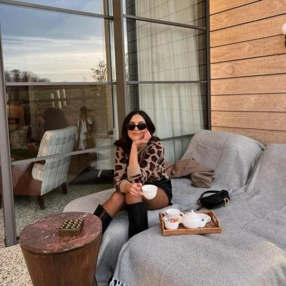 ZARA FAUX FUR ANIMAL JACQUARD KNIT CARDIGAN - Picture 5 of 6